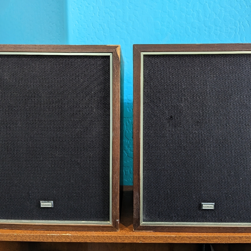 Vintage LLOYD's Stereo Speakers Made in Japan Wood Cabinets Mid Century Modern